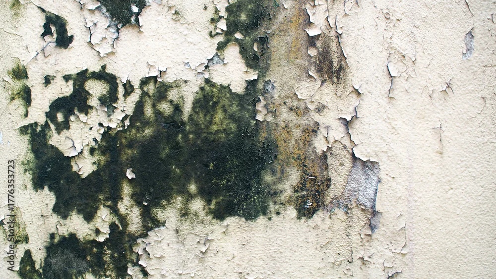 Peinture ancienne écaillée pouvant contenir du plomb sur un mur